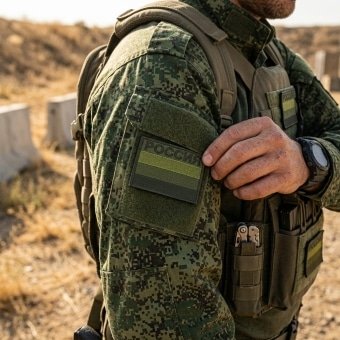 Military Patch  Russian Flag – OD Green
