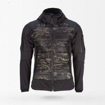 Black camo puffer jacket "Shadowstrike" S1