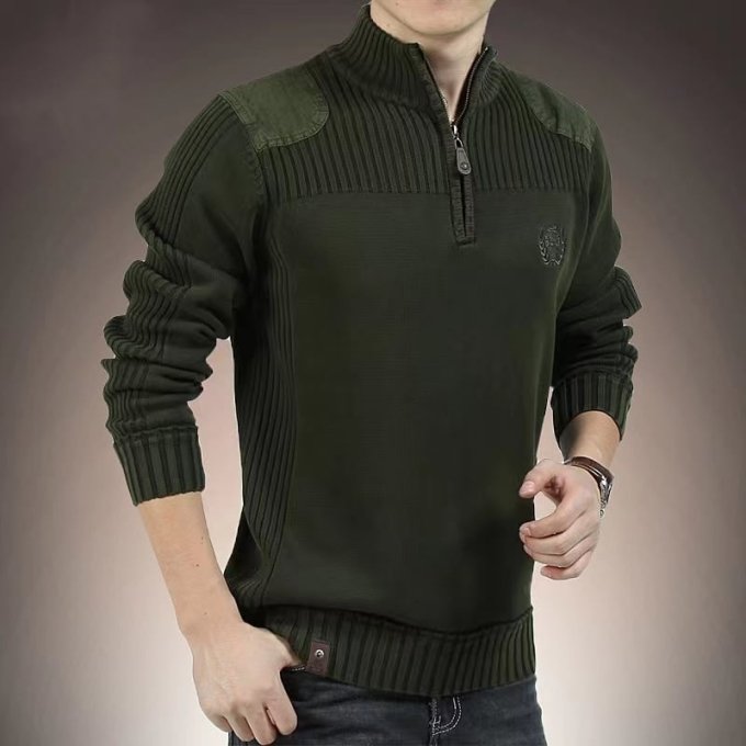 army 1/4 zip pullover Black|Olive