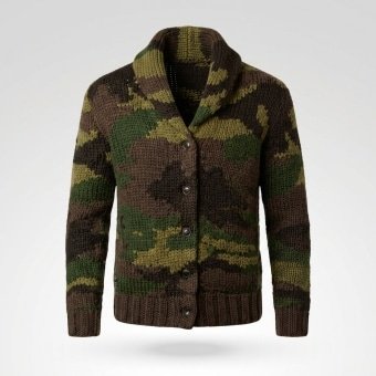 Camo cardigan mens “Waves” OG