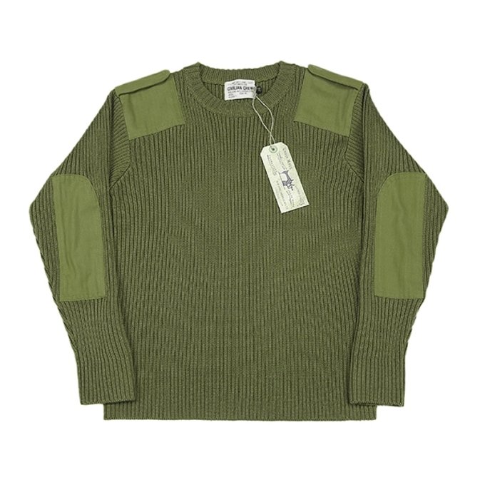 commando sweater with epaulets "USMC" Olive