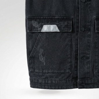 Dark denim military jacket