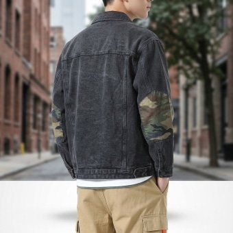 Dark denim military jacket
