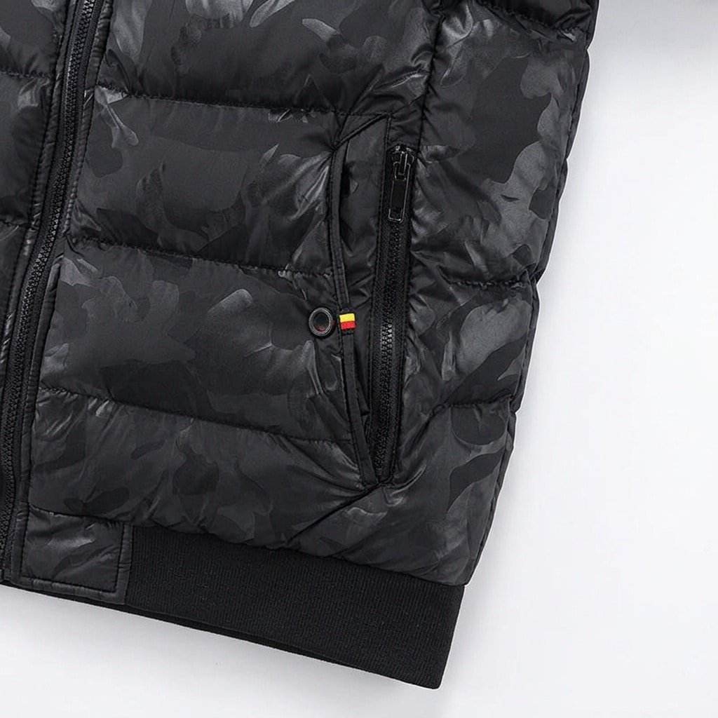 Hooded camo puffer jacket “Nightshade” N4