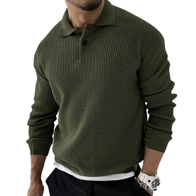 military button sweater Olive