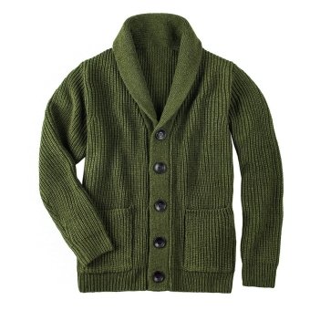 military style cardigan Olive