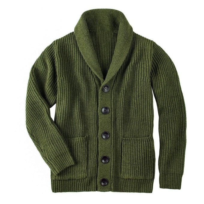military style cardigan Olive