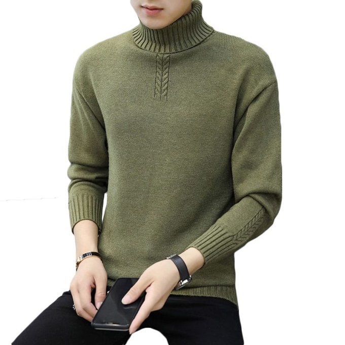 military turtleneck sweater Army Green