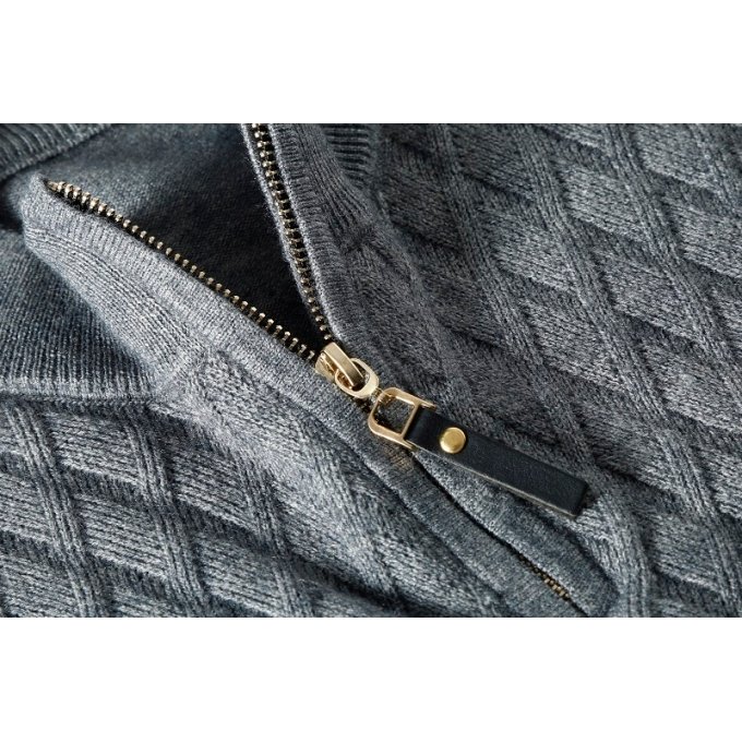 Quarter zip military sweater "Maple" - Image 7