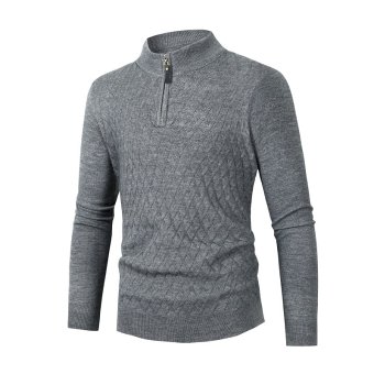 quarter zip military sweater Grey