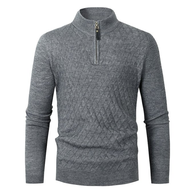 quarter zip military sweater Beige|Green|Grey