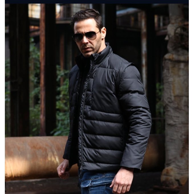 removable sleeve puffer jacket