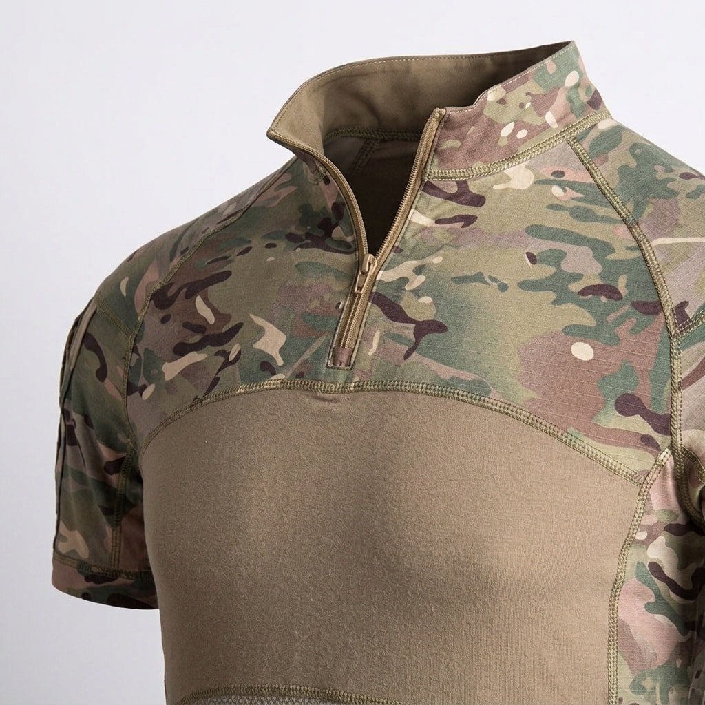 Short sleeve camo combat shirt 1 4 zip “Cooler”