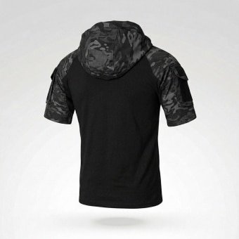 Short sleeve camo combat shirt with hood “Prizrak”