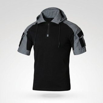 Short sleeve combat shirt with hood “Prizrak”