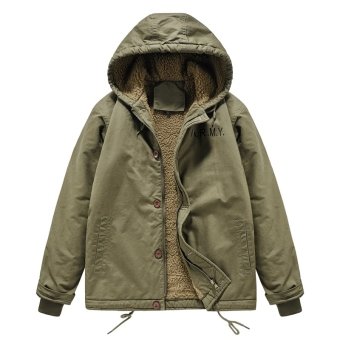 vintage hooded military jacket Olive