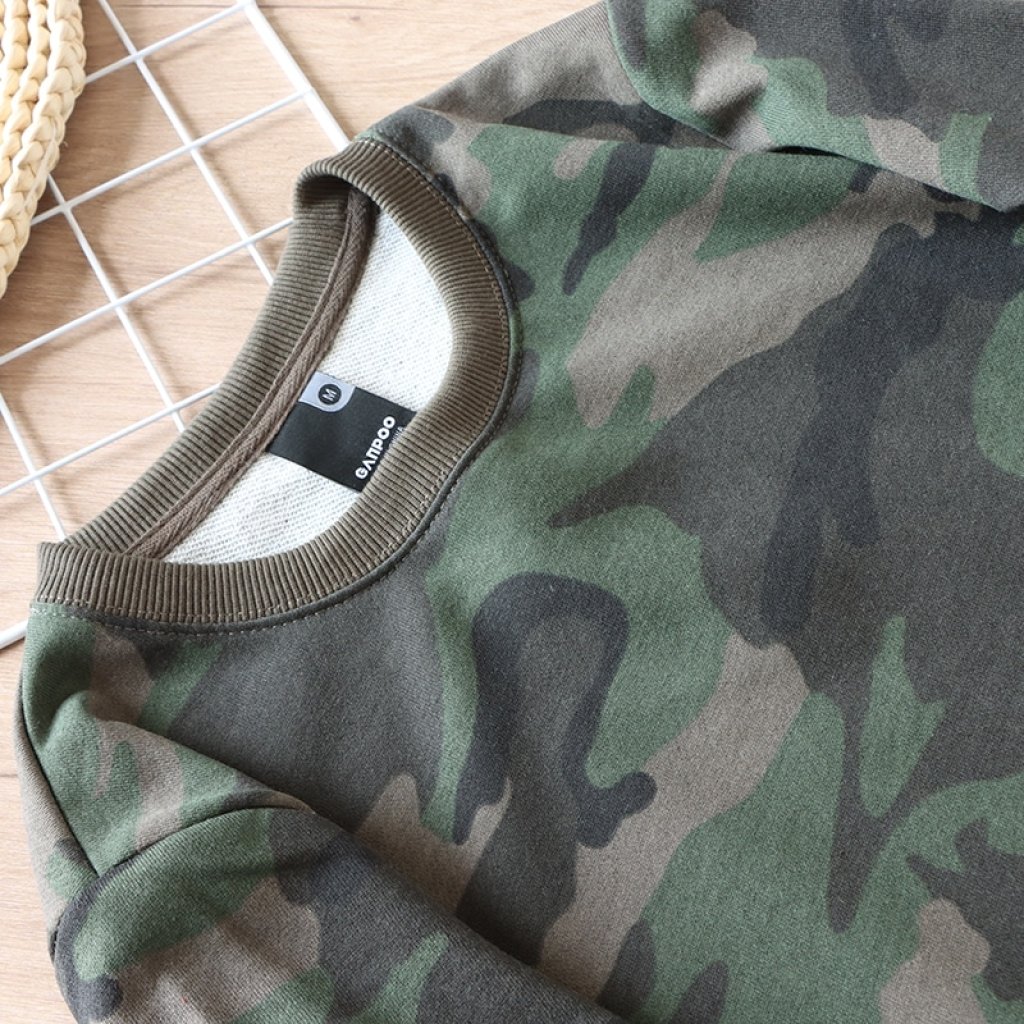 Woodland Camo Crewneck and Shorts Set