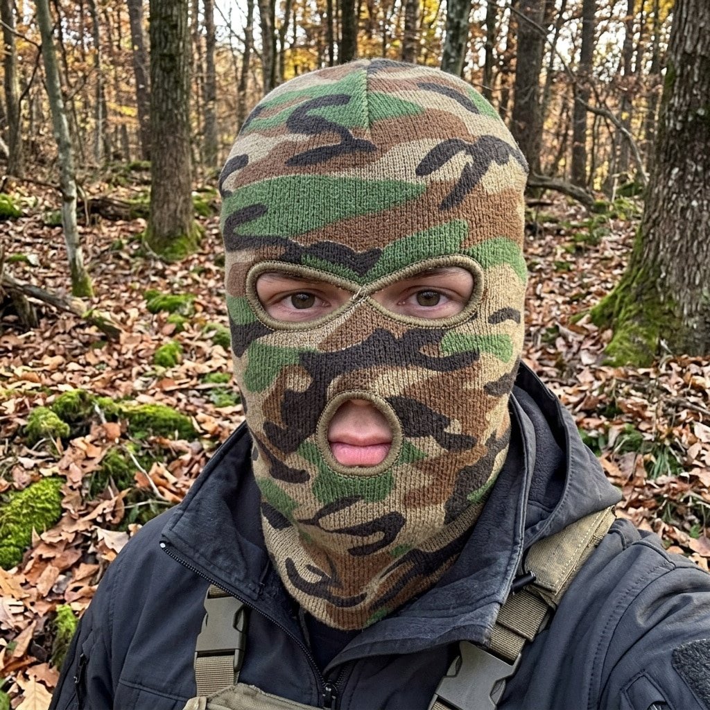 Camo balaclava 3 hole Knitted