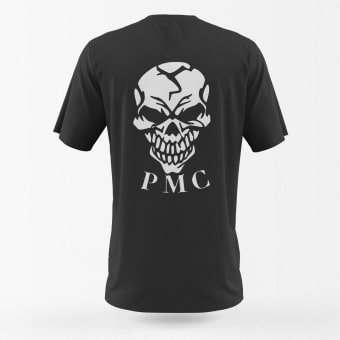 skull military t shirt Black