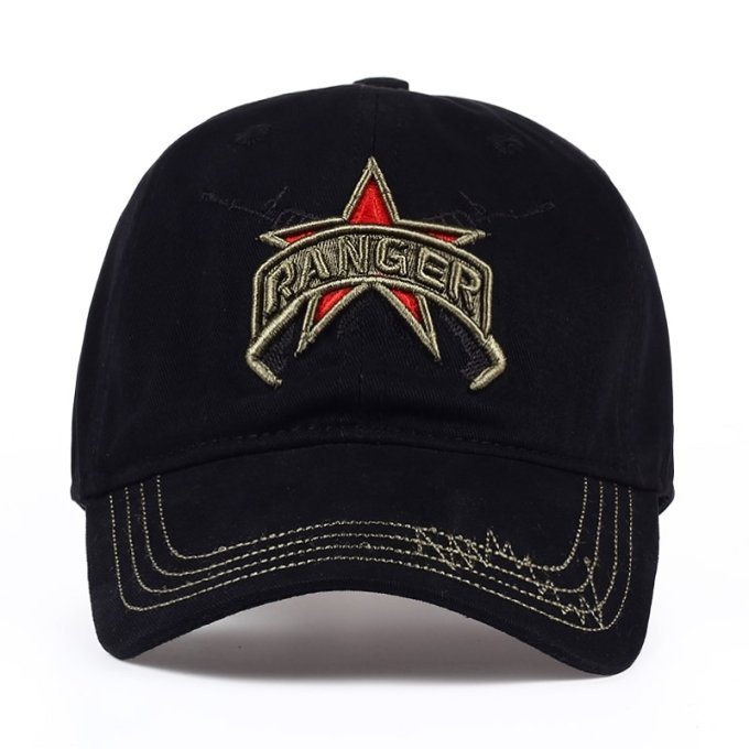 military ranger cap embroidered black