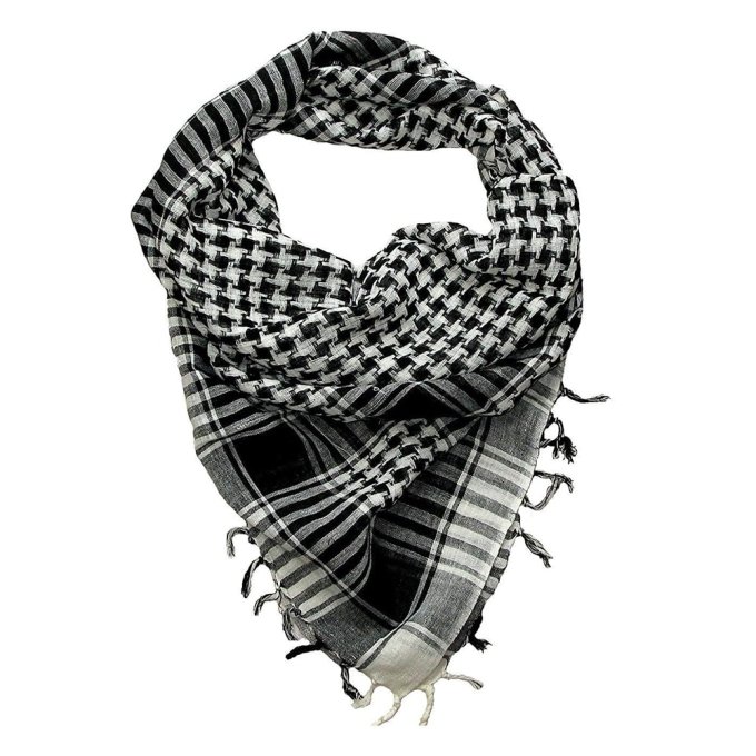 white and black shemagh