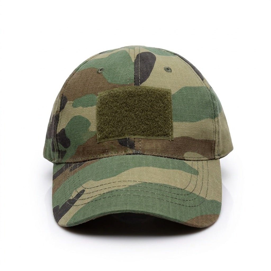 Woodland camo tactical cap