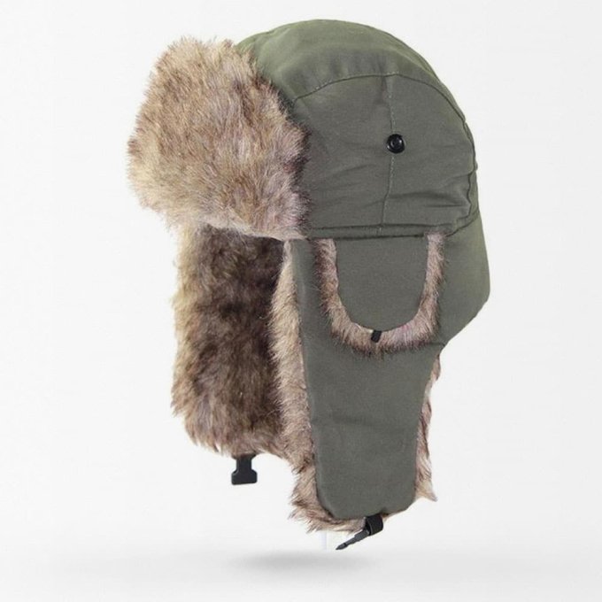 Army green trapper hat