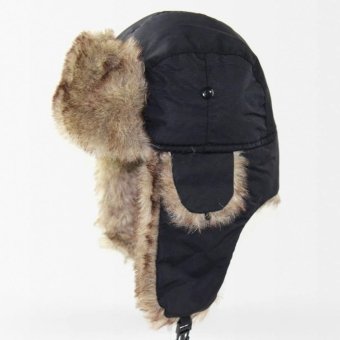 Black trapper hat fur