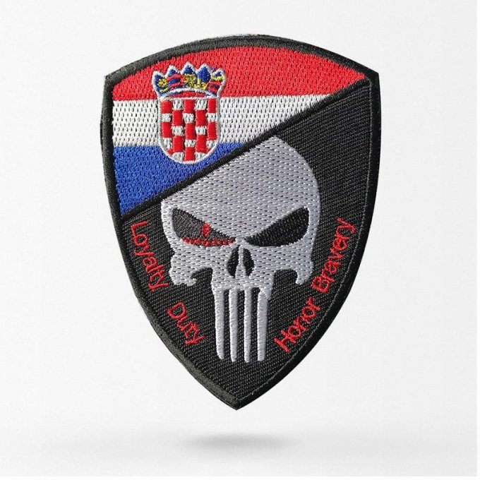 Croatia skull flag patch