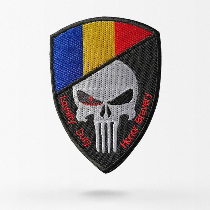 Romania skull flag patch
