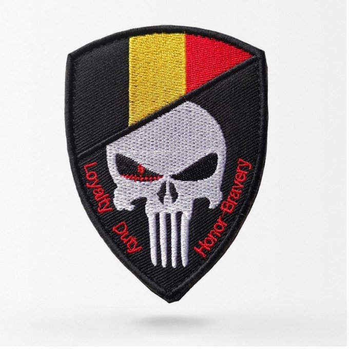 Belgium skull flag patch