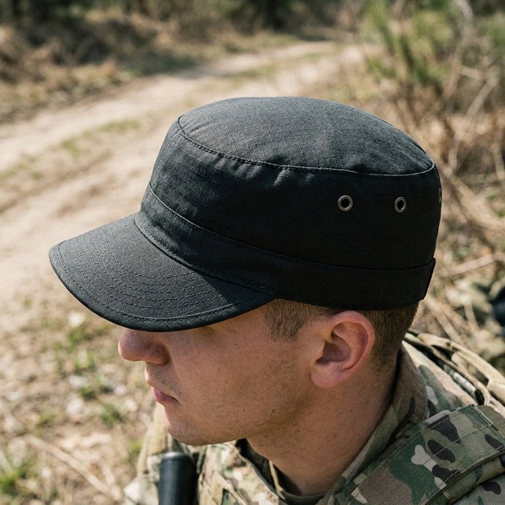 Black patrol cap