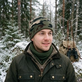 Camo knit beanie