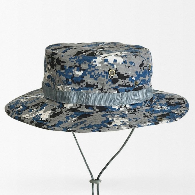 Digital blue boonie hat