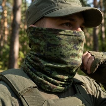 Digital green camo EMR neck gaiter