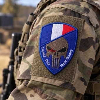 France skull flag patch