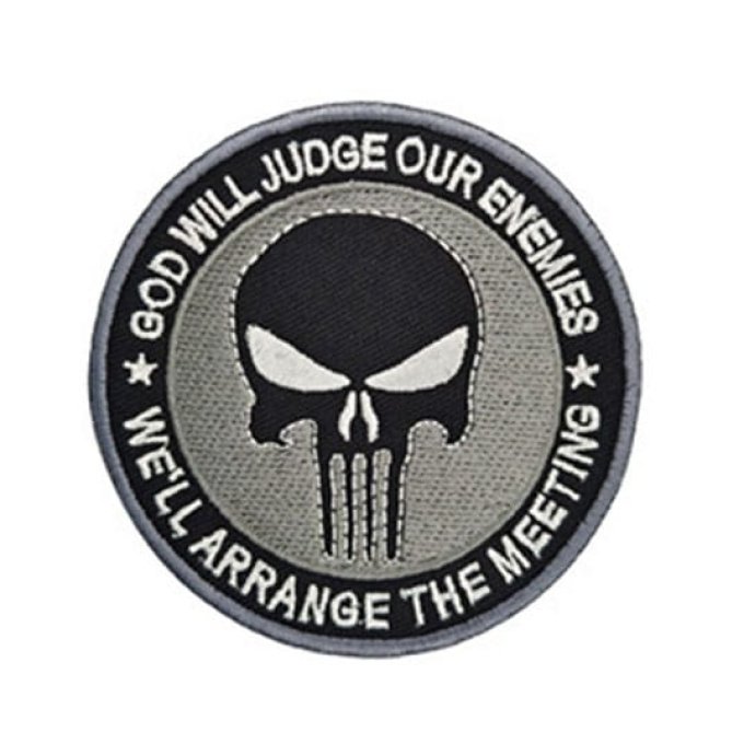 God will judge our enemies patch Grey