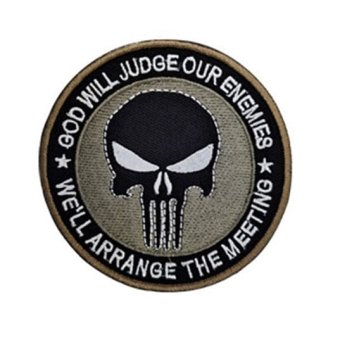God will judge our enemies patch Khaki