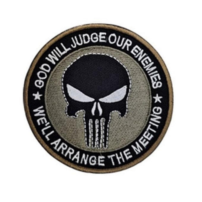 God will judge our enemies patch Khaki
