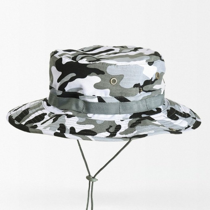 gray camo boonie hat