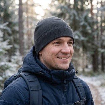 Grey fleece beanie
