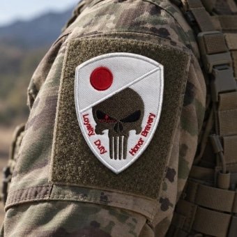 Japan skull flag patch