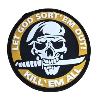 kill em all patch with skull Yellow PVC