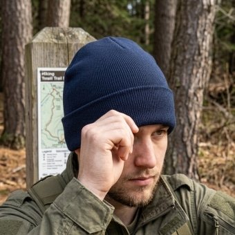 Military knit watch cap navy blue