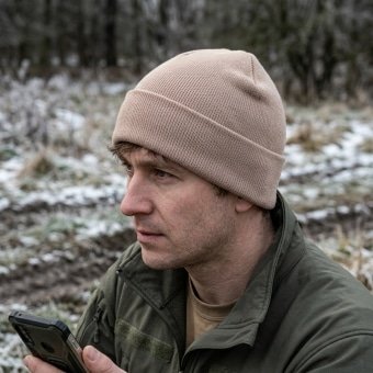 Military knit watch cap Tan