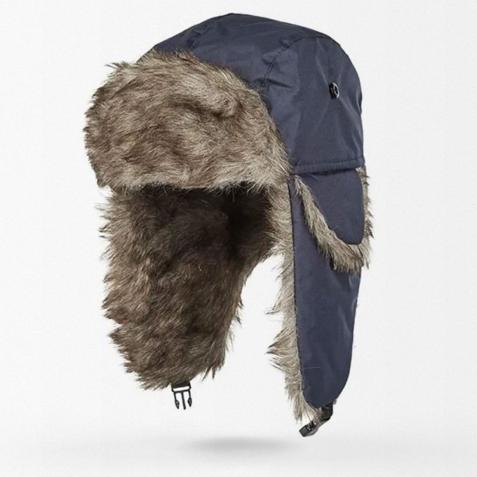Navy blue trapper hat