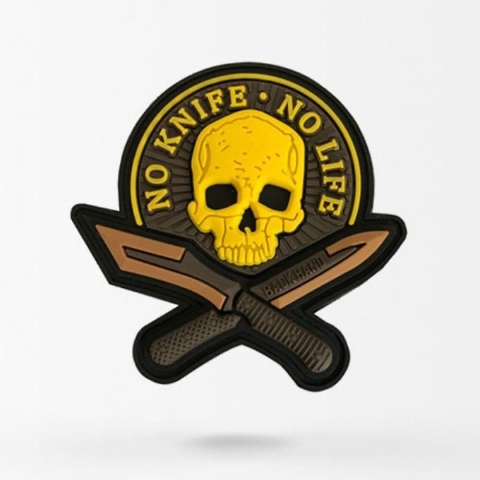 no knife no life patch Yellow