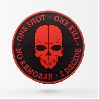 One shot one kill patch with skull Red