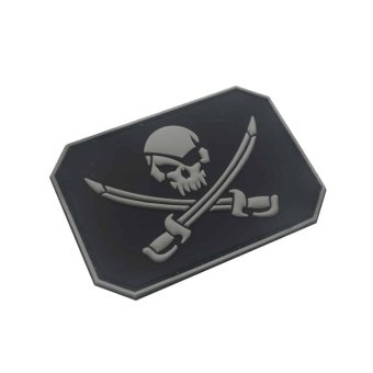 Pirate skull patch PVC Grey