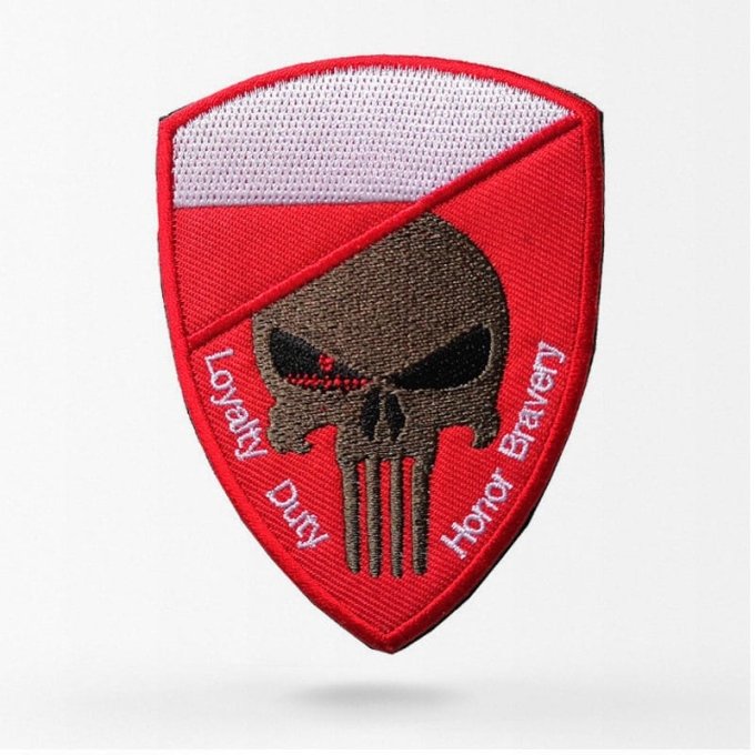 poland flag skull patch